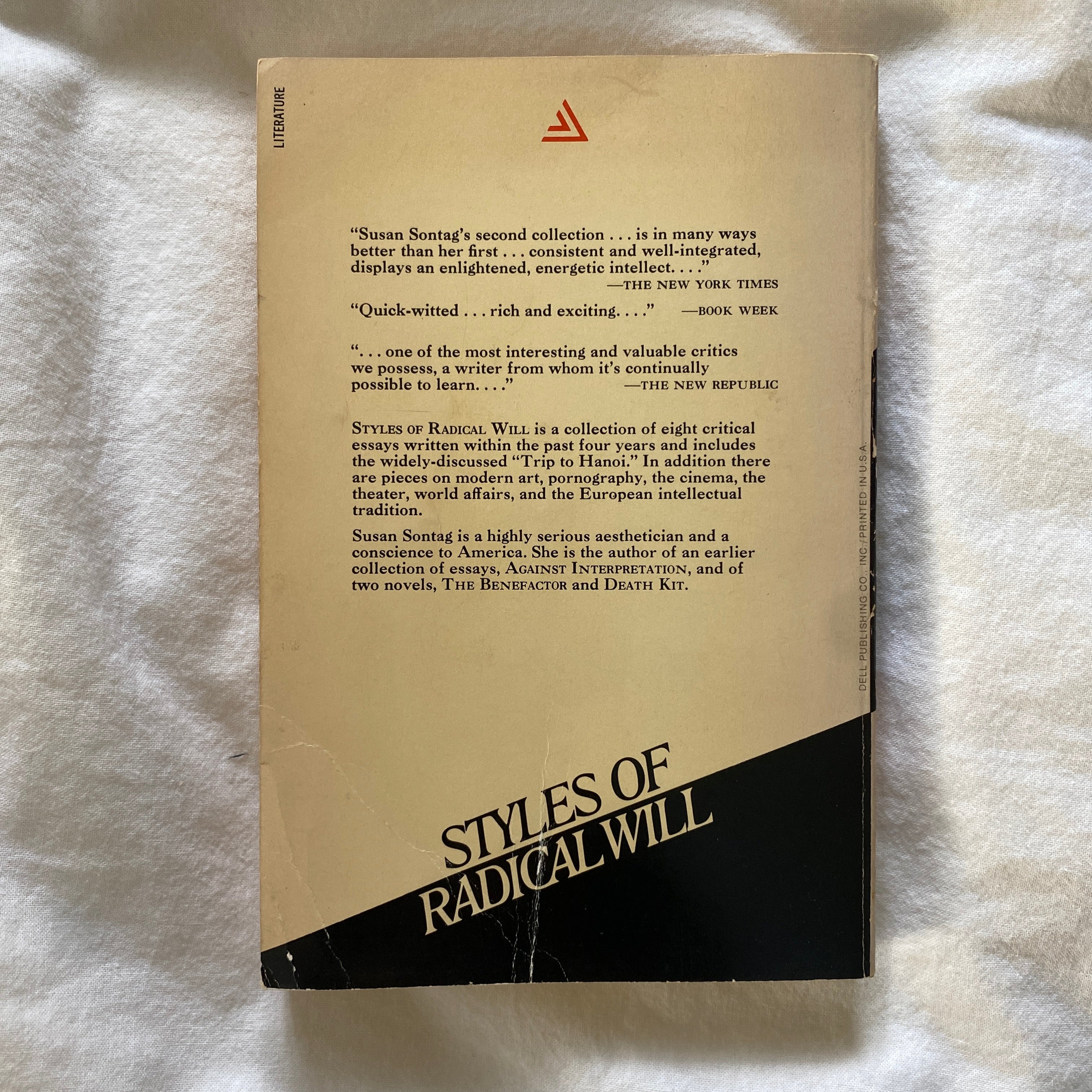 Styles of Radical Will by Susan Sontag