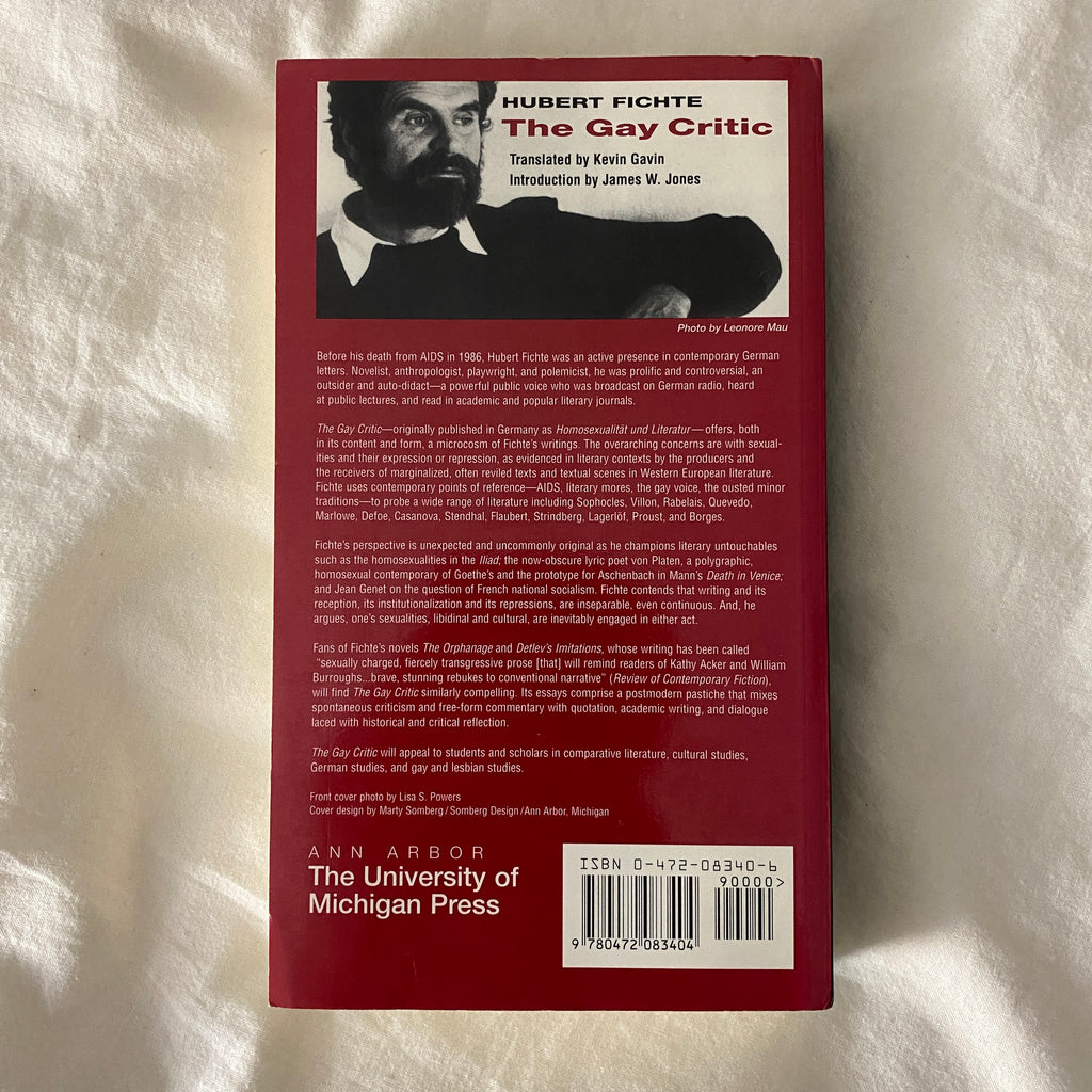 The Gay Critic by Hubert Fichte