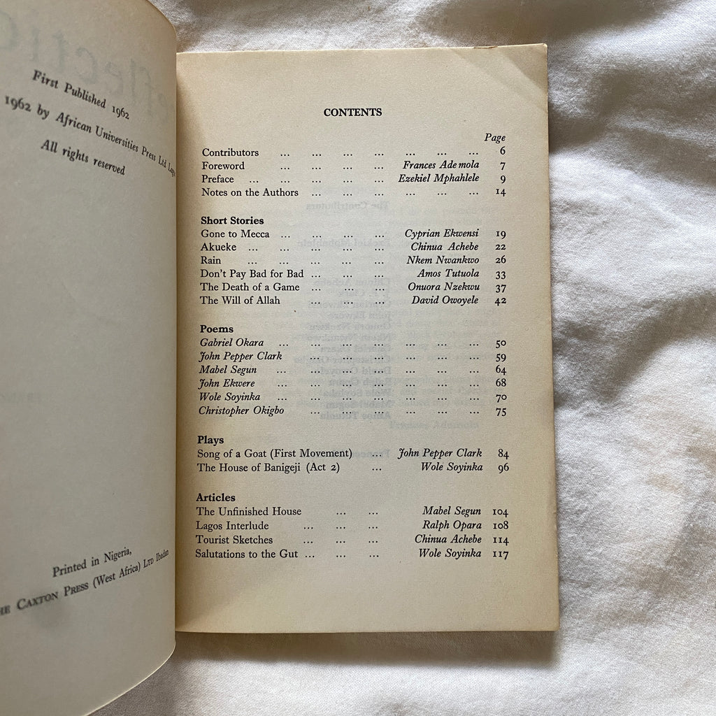 Reflections: Nigerian Prose & Verse edited by Frances Ademola