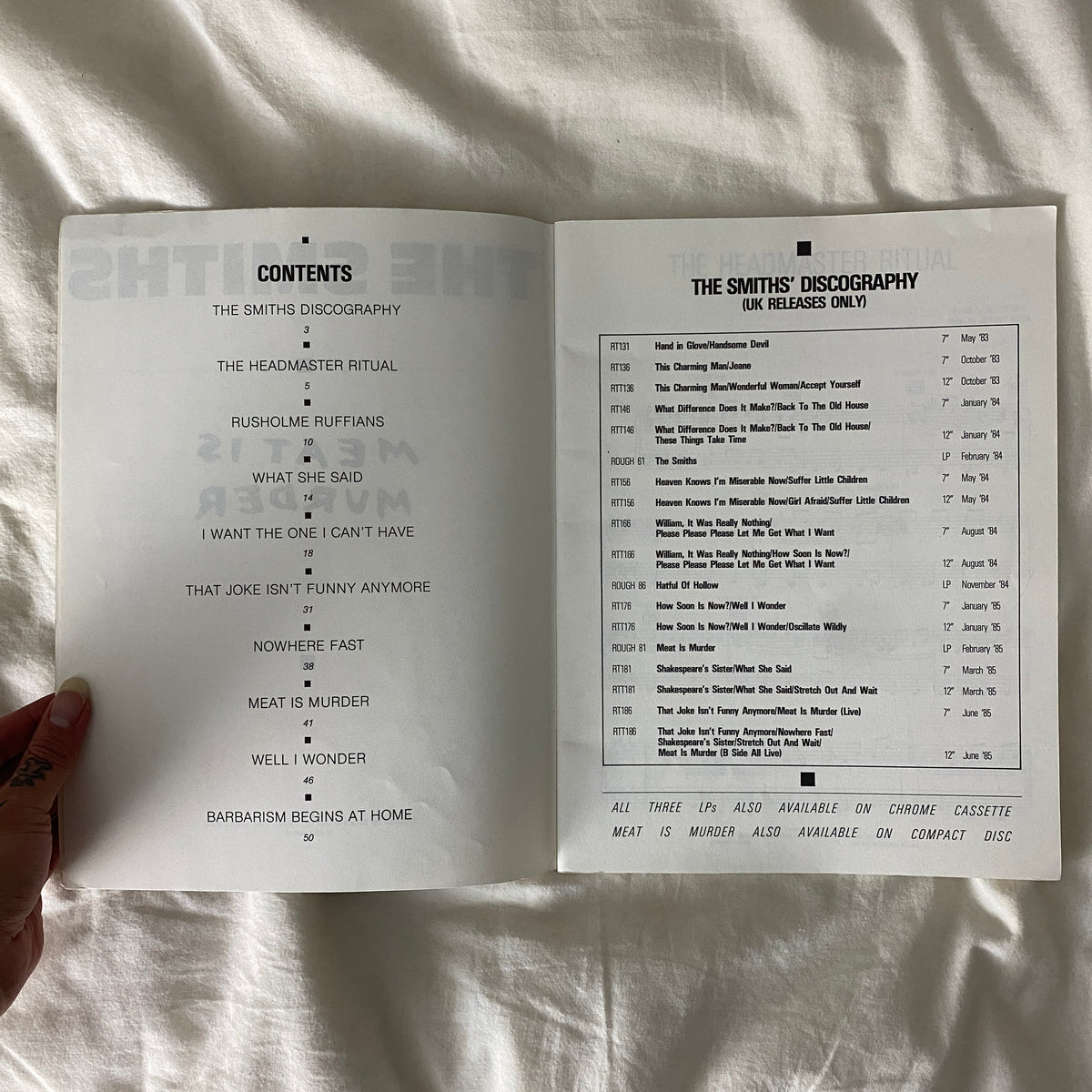 “Meat Is Murder” Songbook by the Smiths