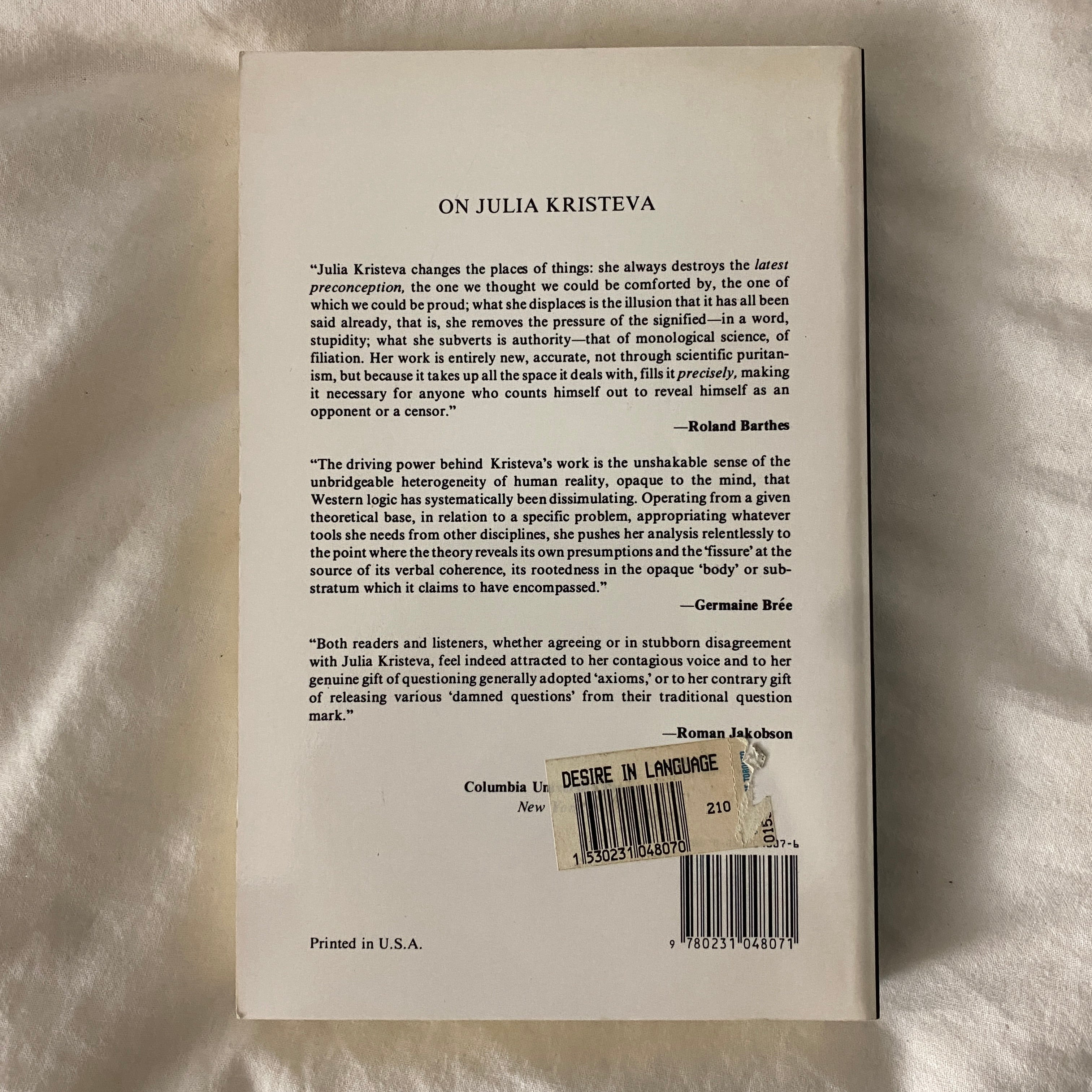 Desire in Language by Julia Kristeva