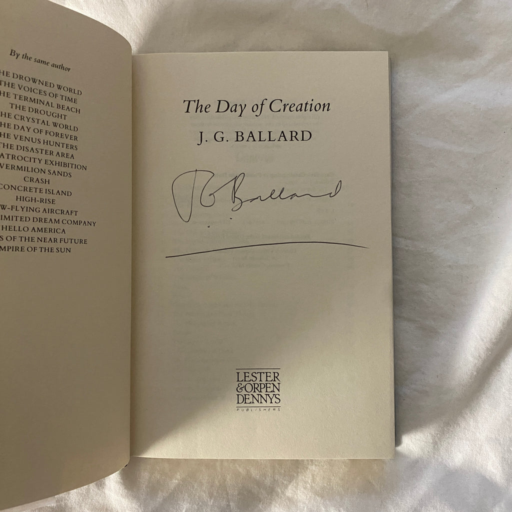 The Day of Creation by JG Ballard SIGNED