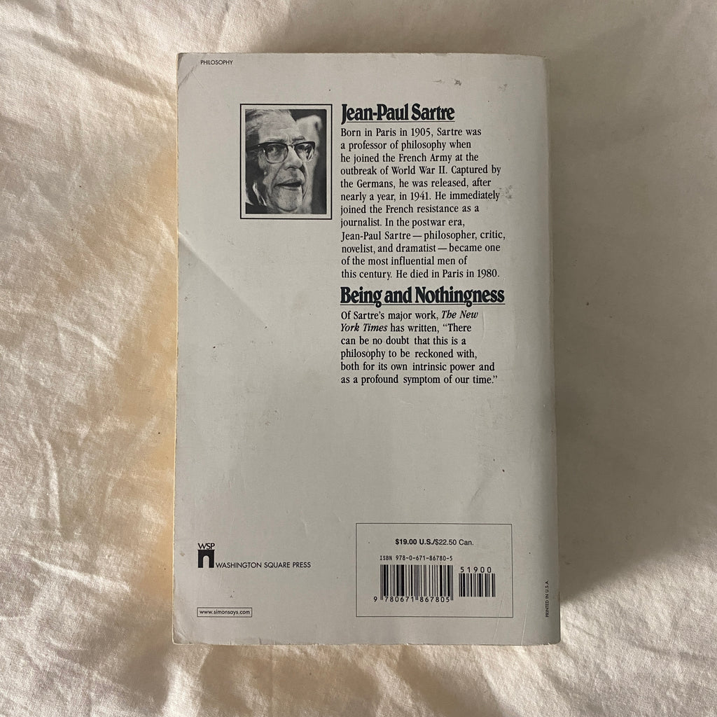 Being and Nothingness by Jean-Paul Sartre
