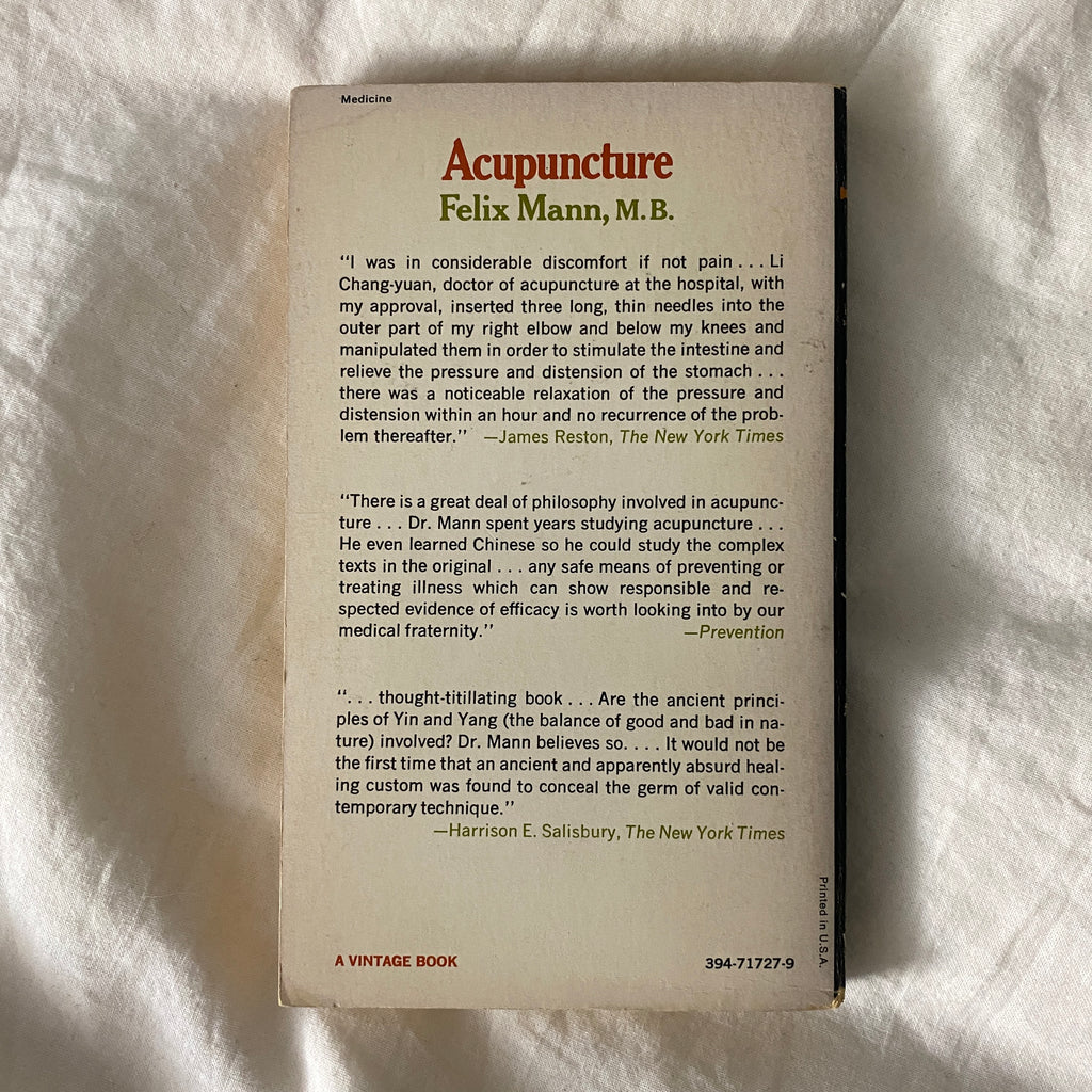 Acupuncture by Felix Mann, M.B.
