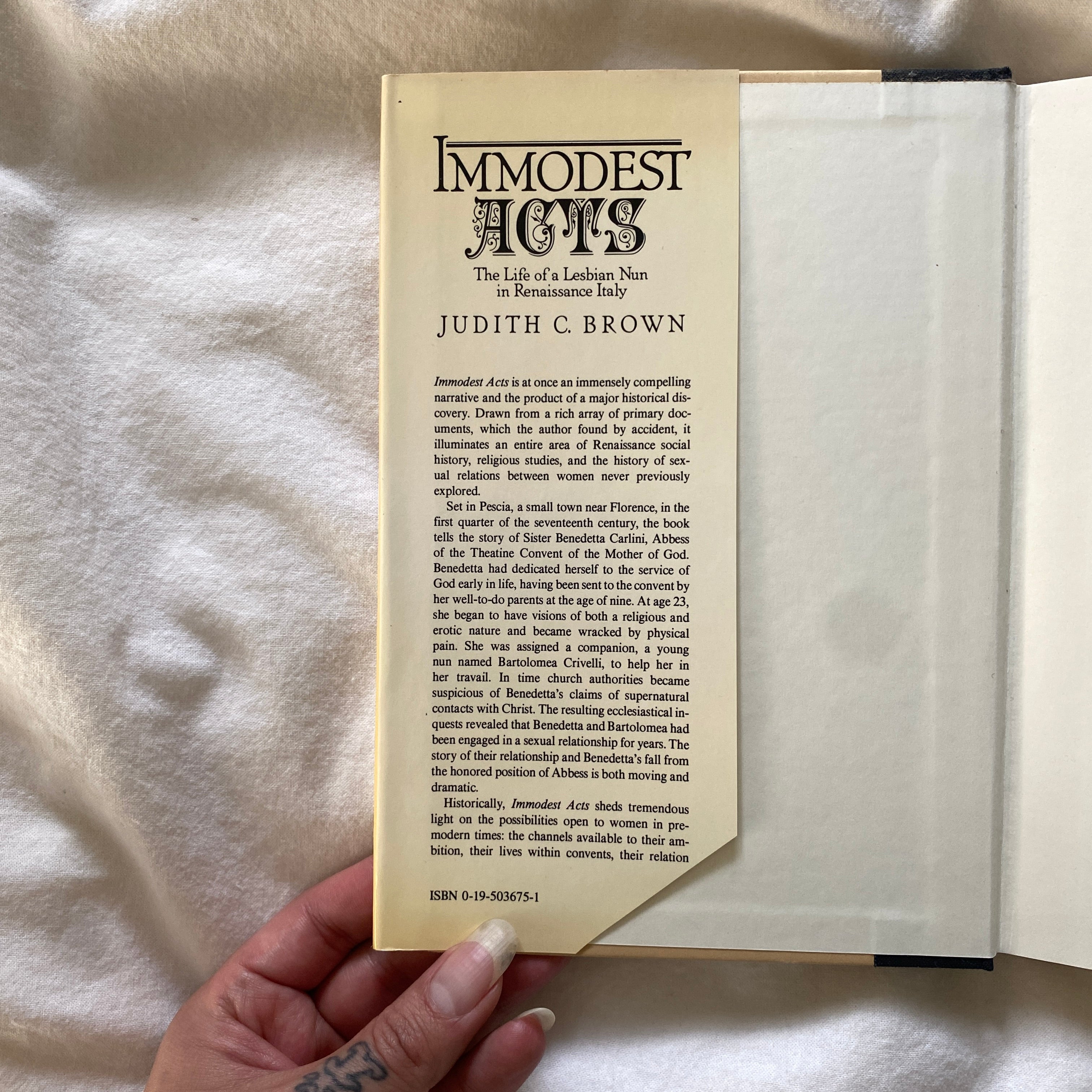 Immodest Acts by Judith C. Brown