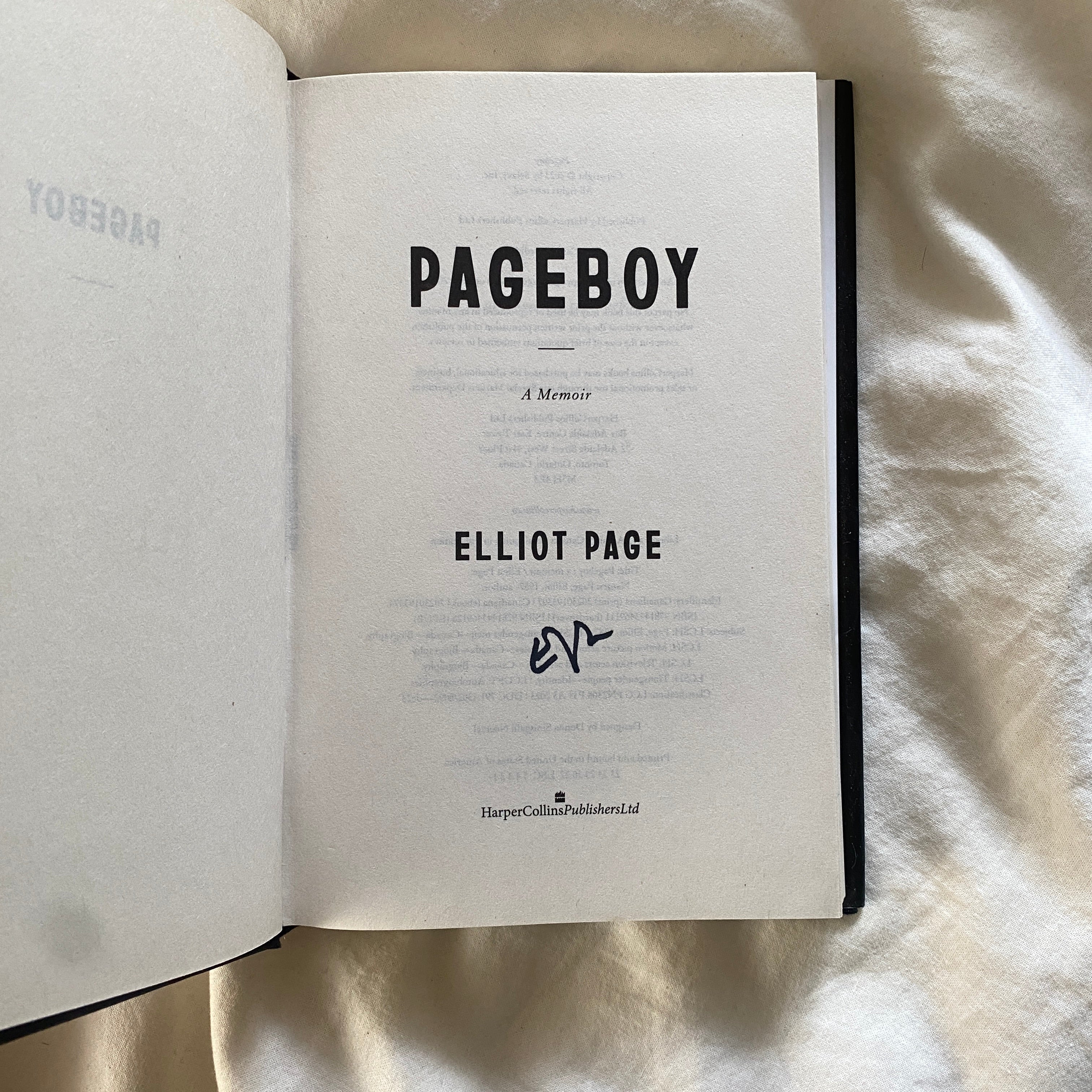 Pageboy: A Memoir by Elliot Page SIGNED
