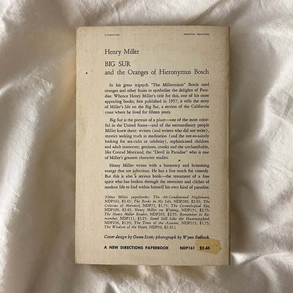 Big Sur and the Oranges of Hieronymus Bosch by Henry Miller