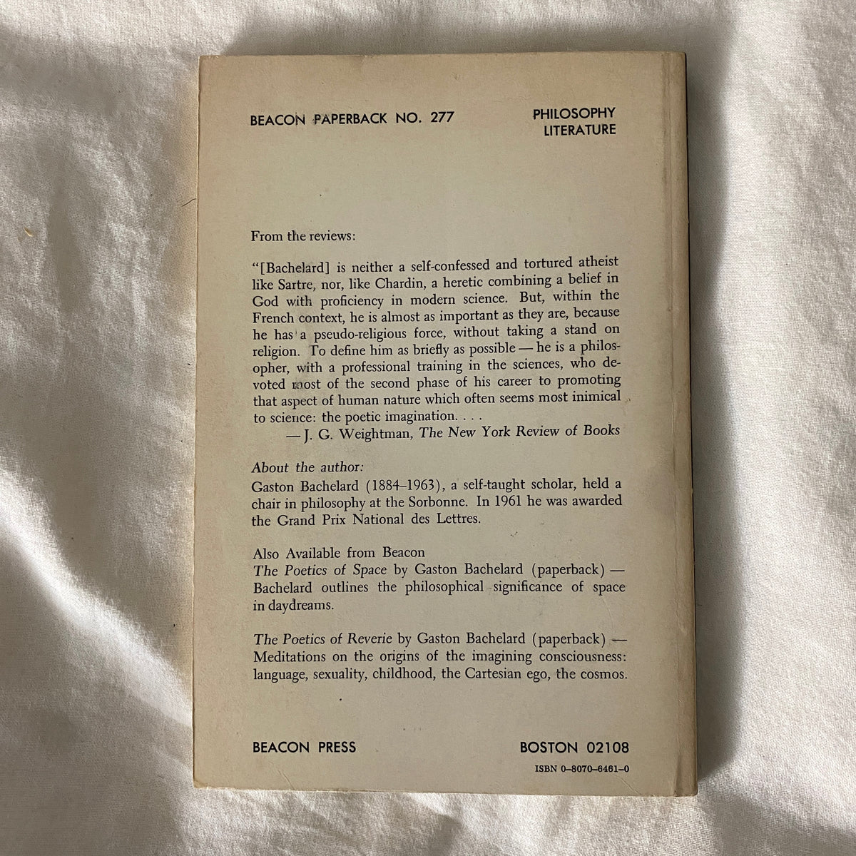 The Psychoanalysis of Fire by Gaston Bachelard