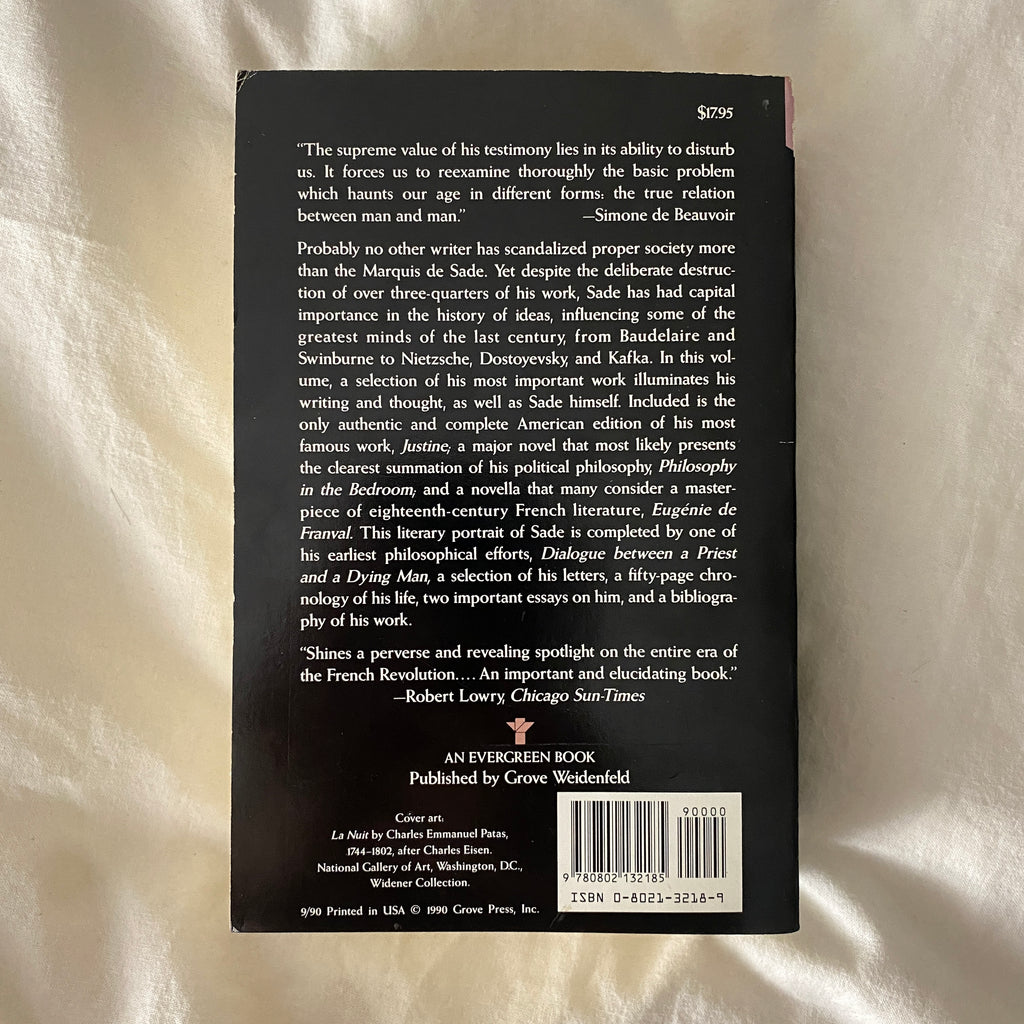 Justine, Philosophy in the Bedroom, and Other Writings by Marquis de Sade
