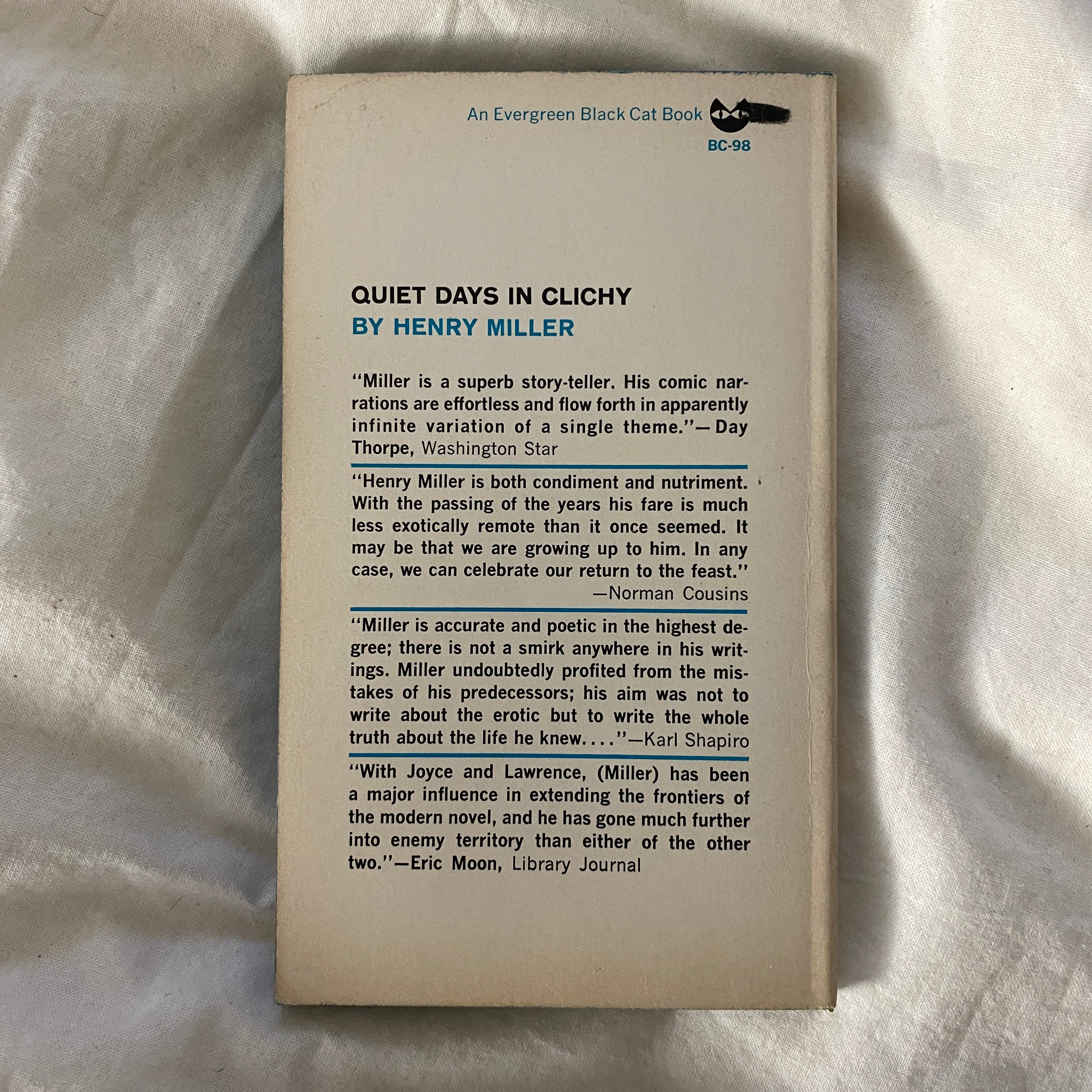 Quiet Days in Clichy by Henry Miller